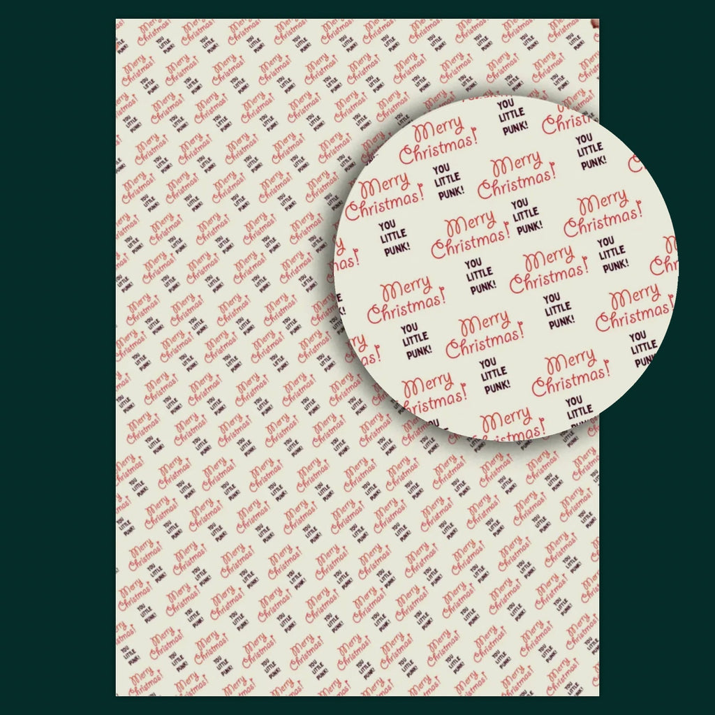 Merry Christmas You Little Punk Wrapping Paper Sheets (Roll of 3) - bubblegum market