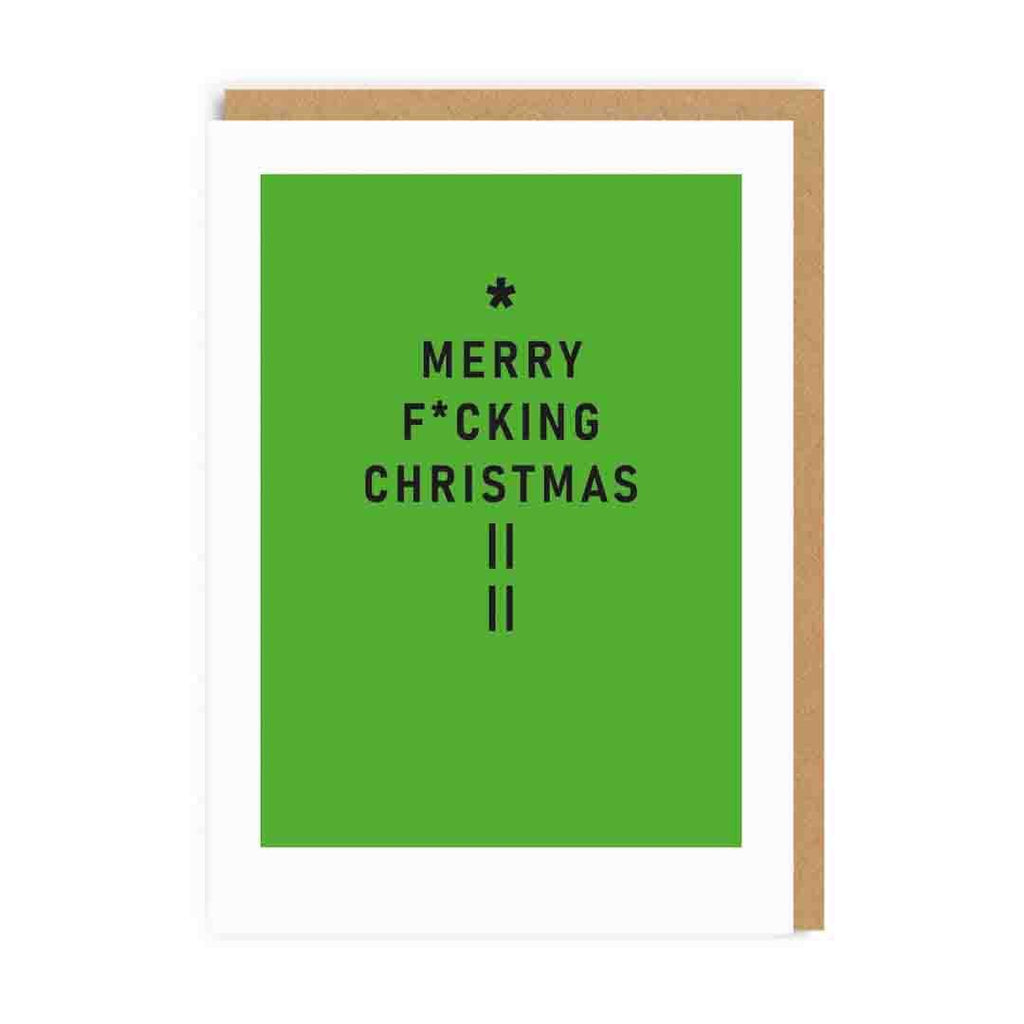 Merry F*cking Christmas Holiday Greeting Card - bubblegum market