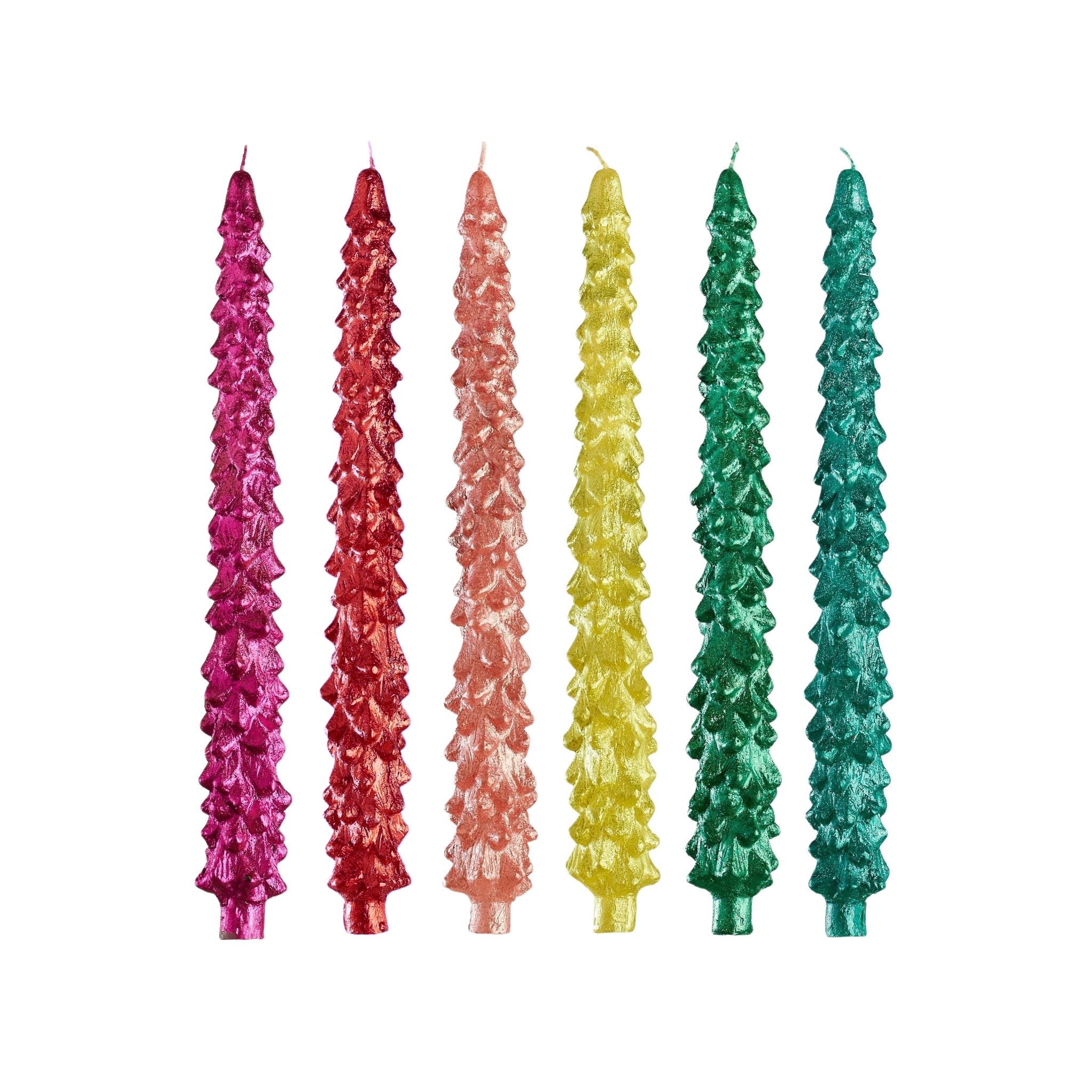 Metallic Tree Taper Candle 11.25"