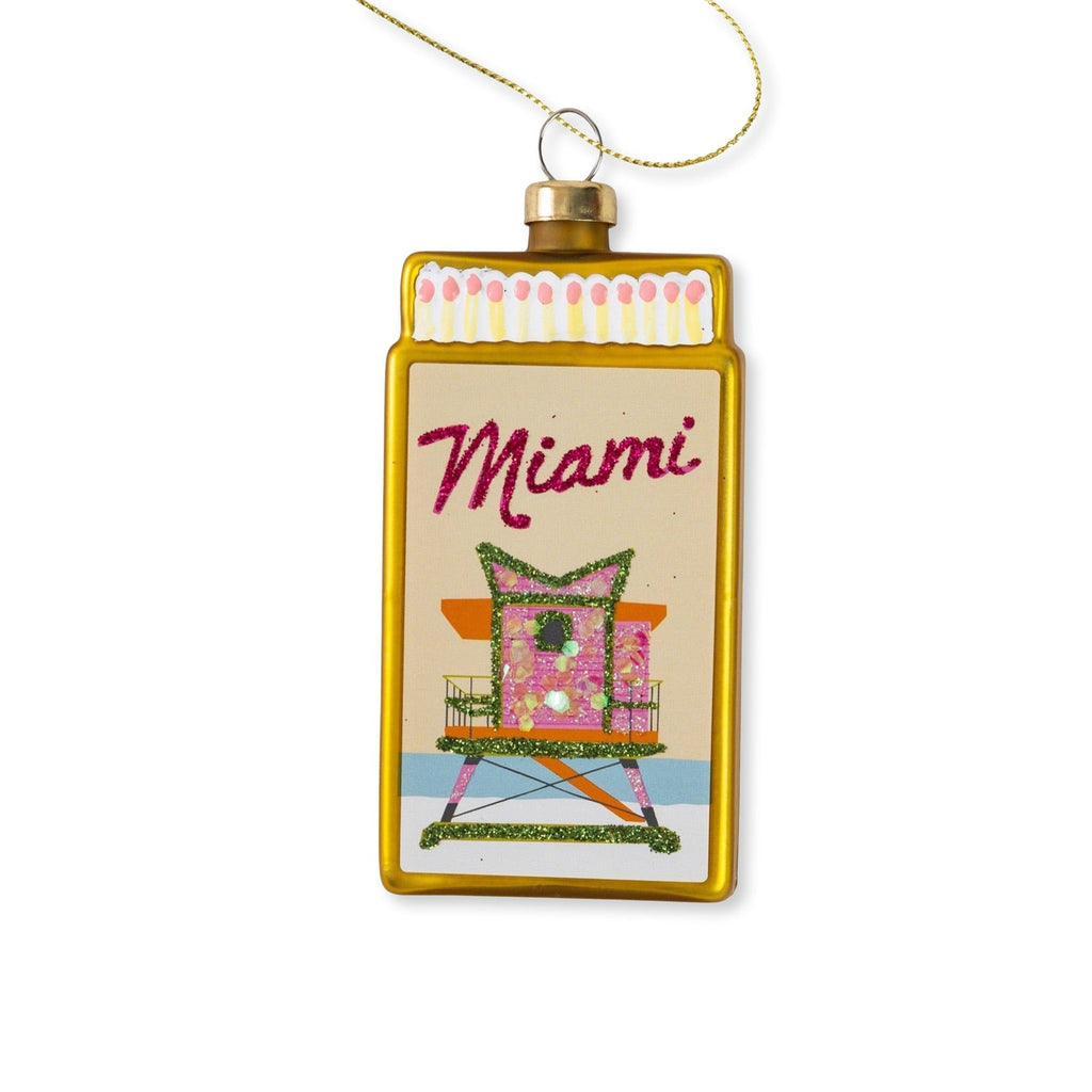 Miami Matchbook Ornament 3.5" - bubblegum market