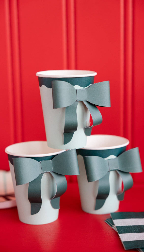 Mint & Green Bow Paper Cups - bubblegum market