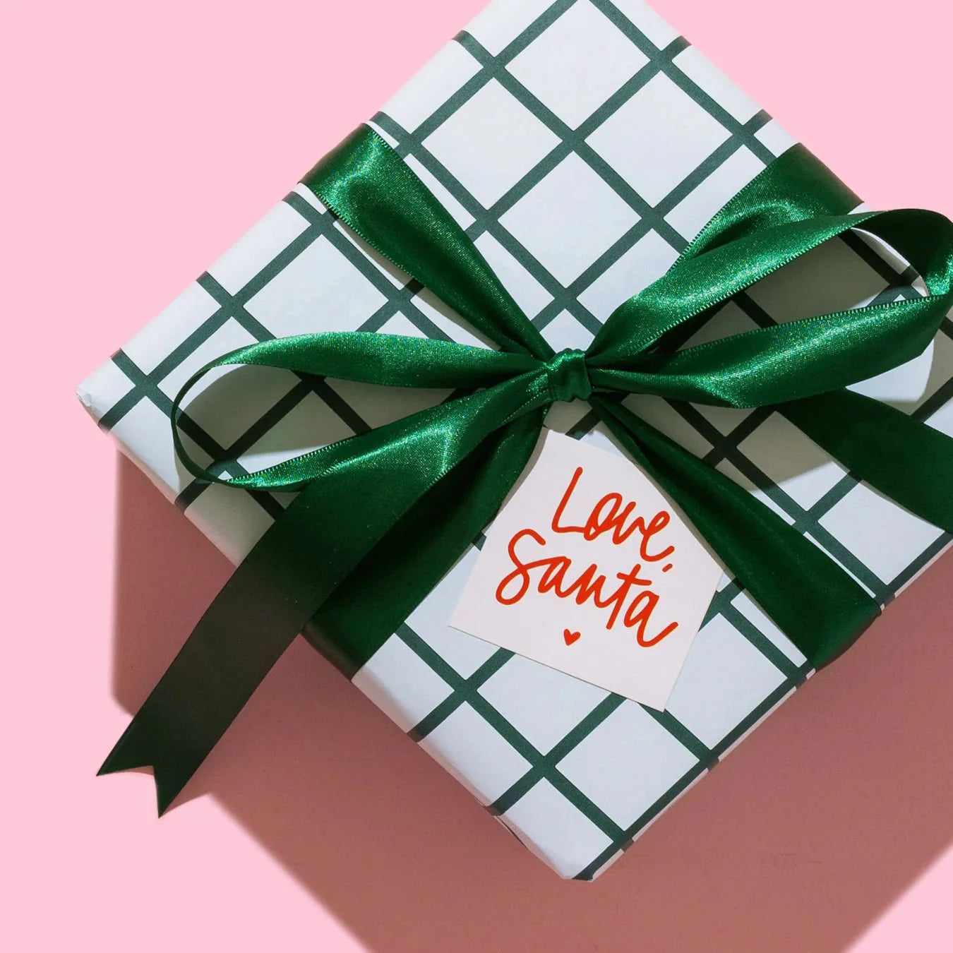 Mint Grid Holiday Wrapping Paper Sheets (Roll of 3) - bubblegum market