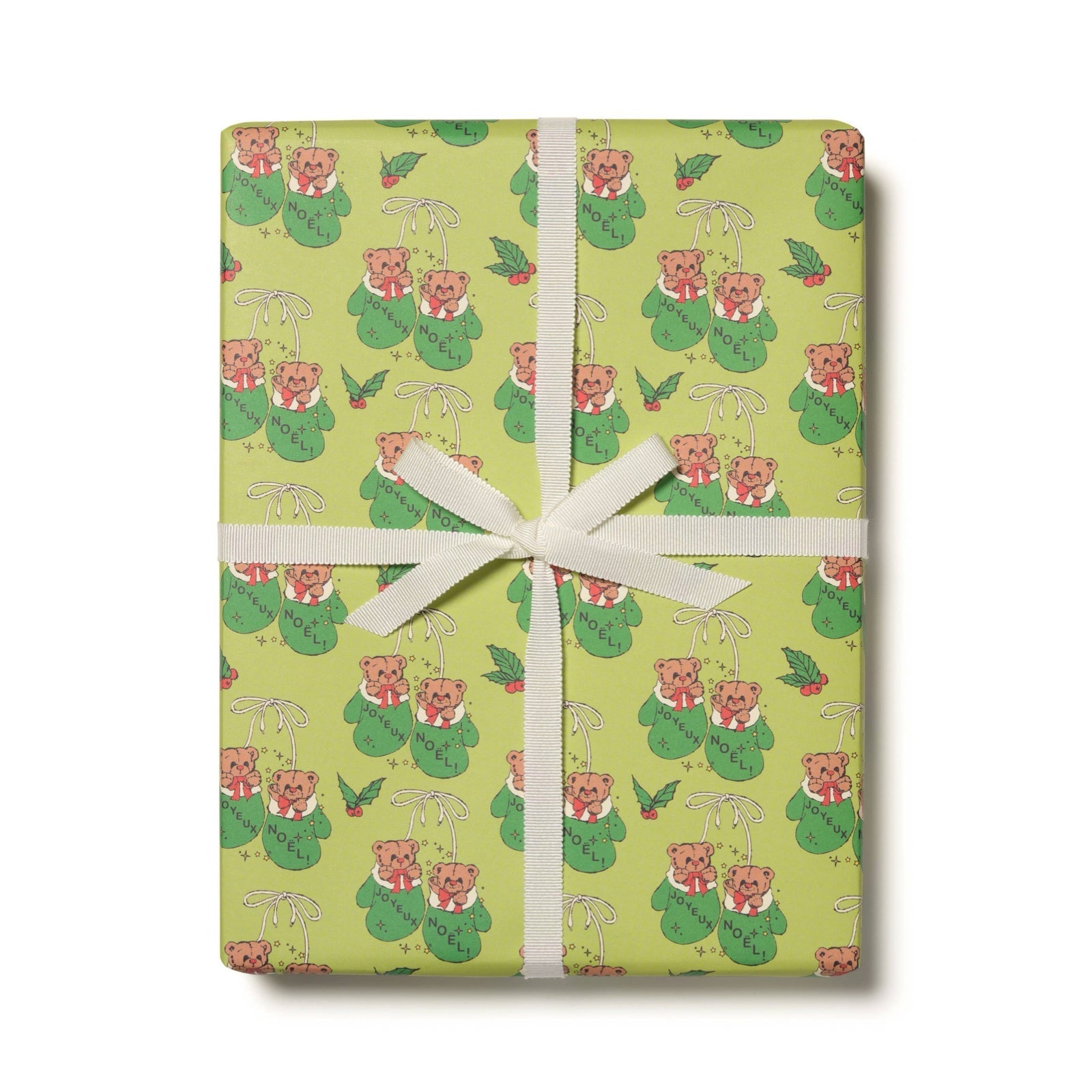 Mitten Bears Holiday Wrapping Paper Sheets (Roll of 3) - bubblegum market