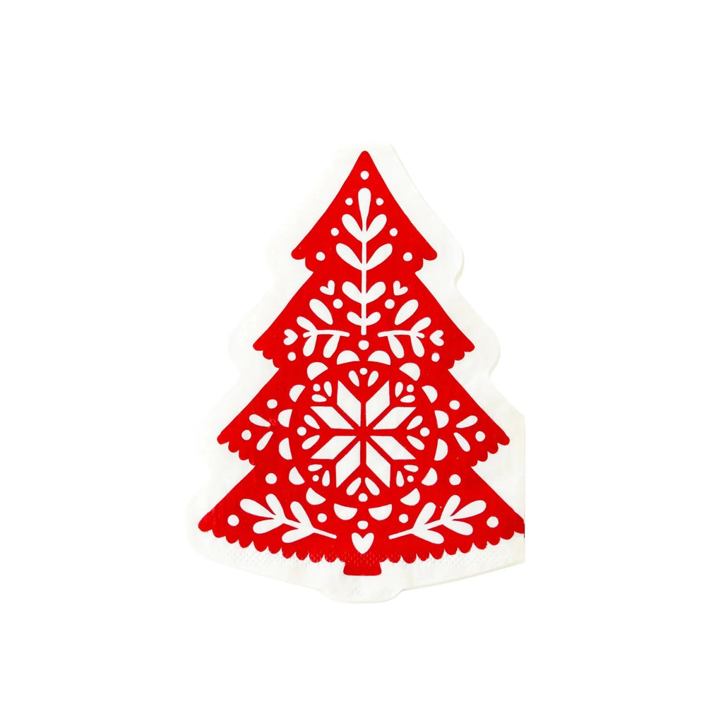 Nordic Christmas Tree Shaped Paper Dinner Napkins - bubblegum market
