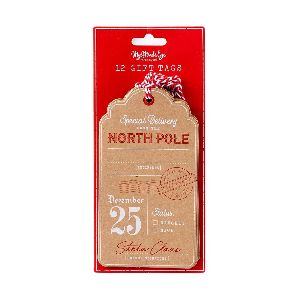 North Pole Christmas Kraft Gift Tags - bubblegum market