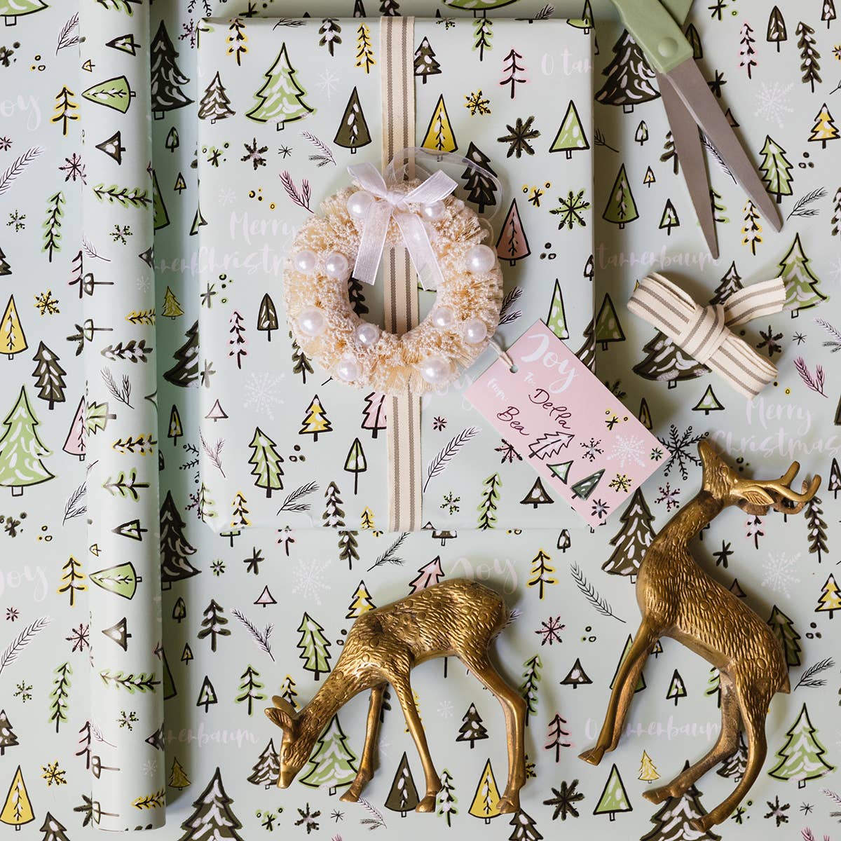 O' Christmas Tree Wrapping Paper Sheet - bubblegum market