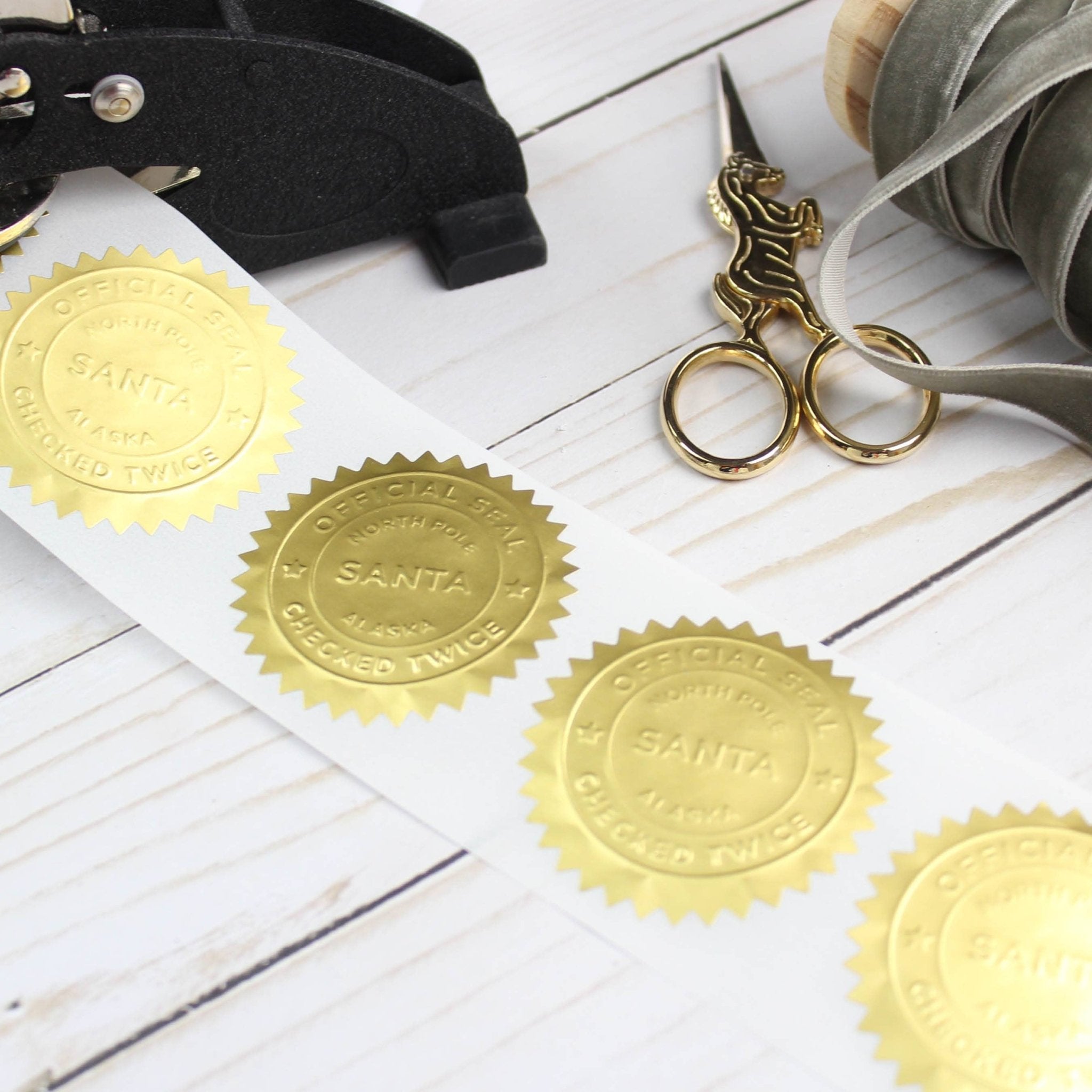 Official Gold SANTA SEAL Stickers - bubblegum market
