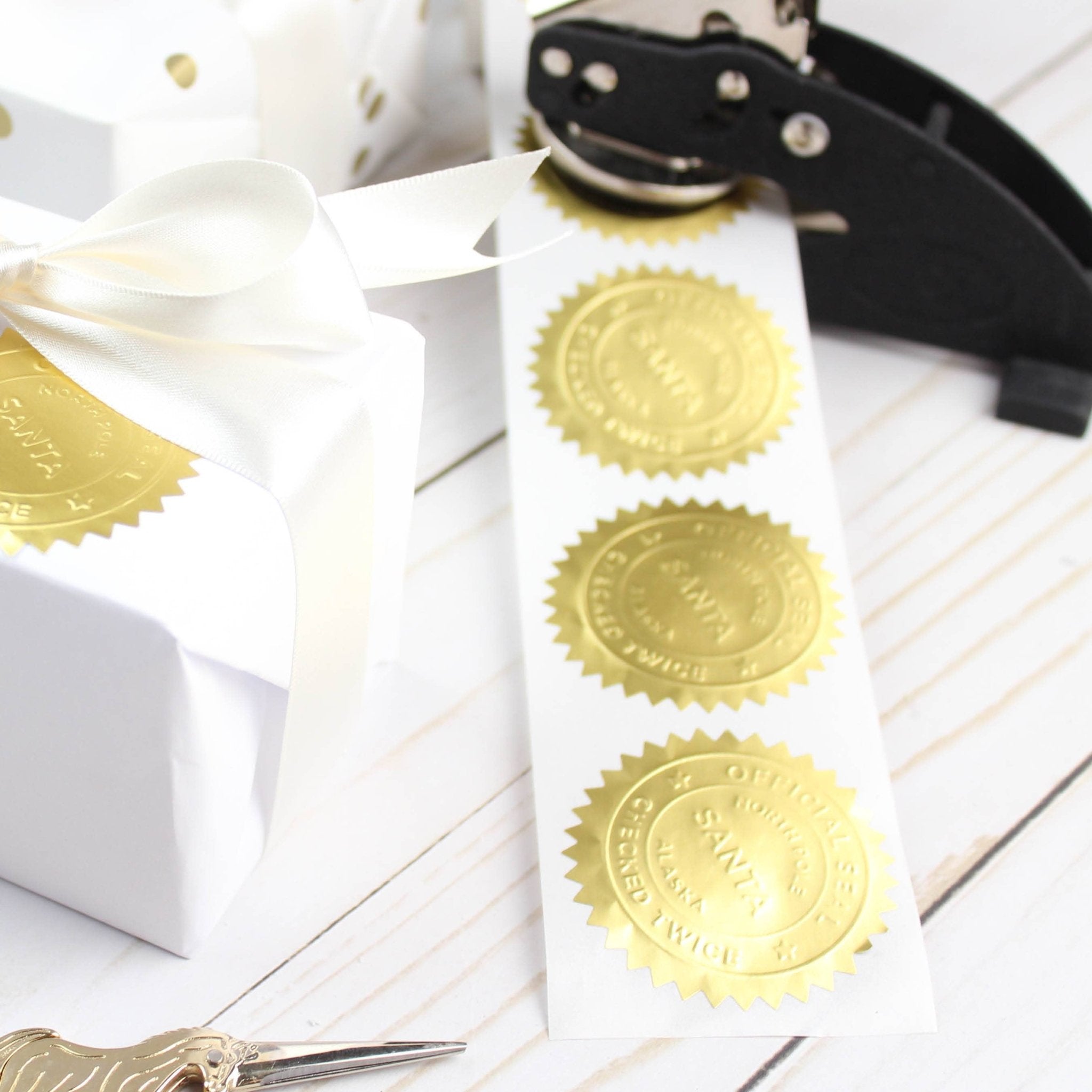 Official Gold SANTA SEAL Stickers - bubblegum market