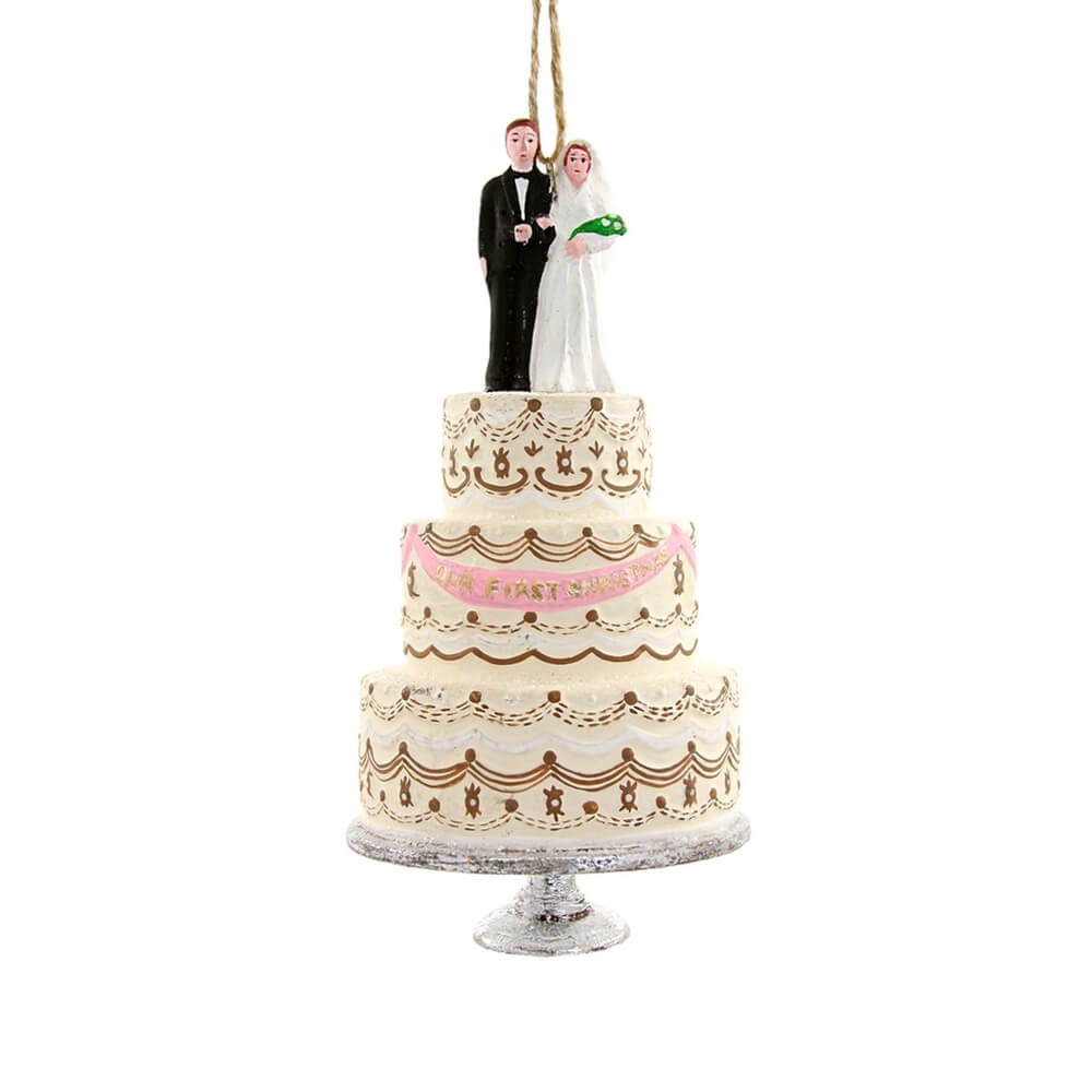 our-first-christmas-wedding-cake-ornament-cody-foster-man-woman-white-straight-husband-wife