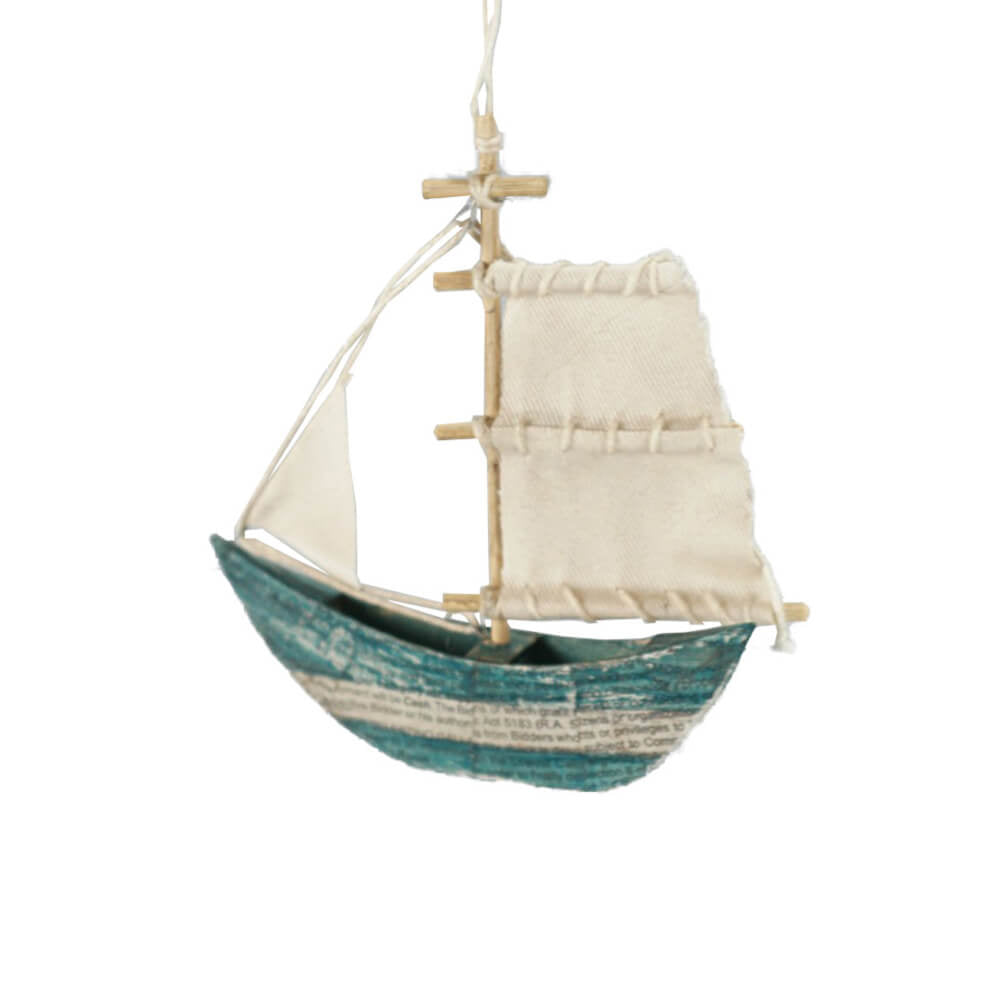 Paper Ship Ornament 4.5" - bubblegum market