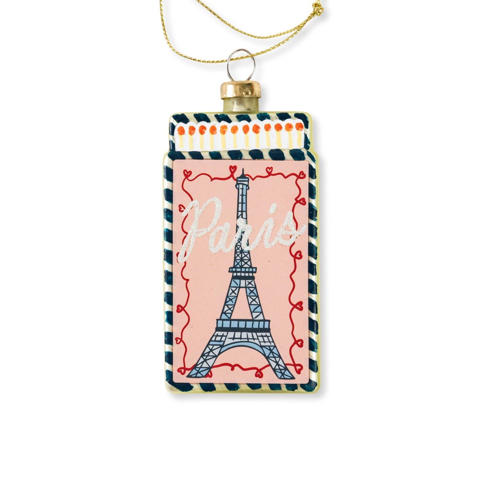 Paris Matchbook Ornament 3.5" - bubblegum market