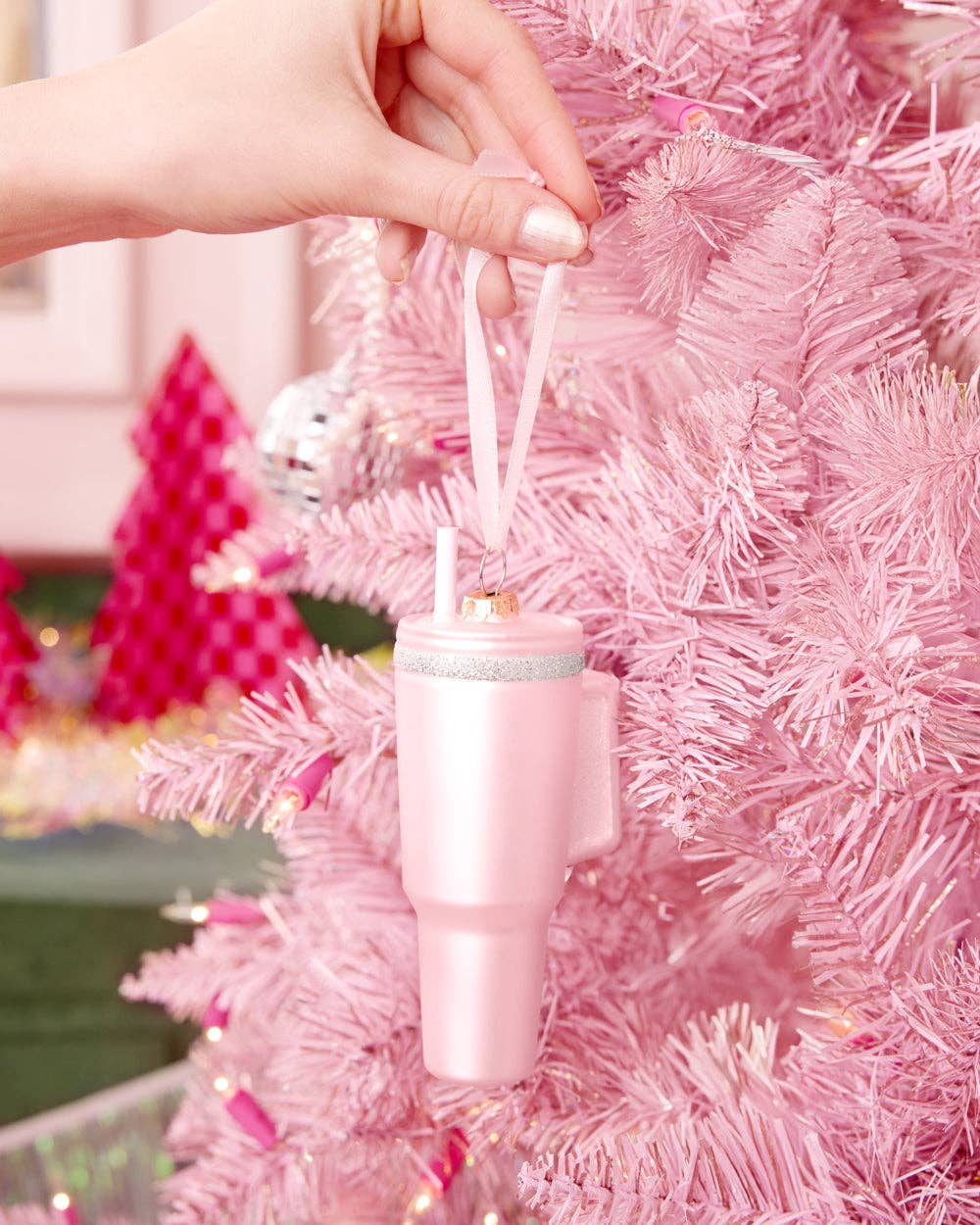 Pearl Pink Tumbler Ornament 5" - bubblegum market