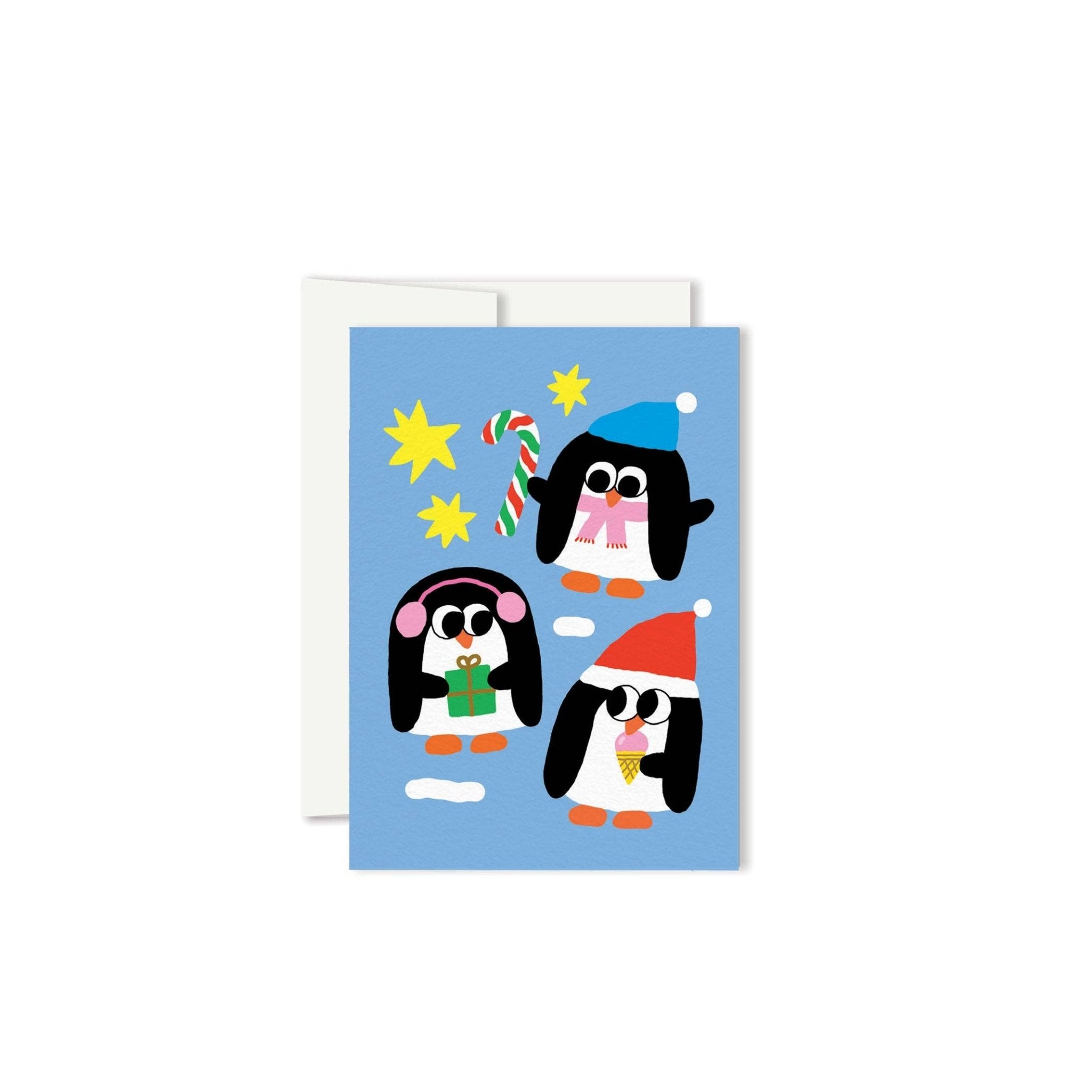 PENGUINS Miniature Holiday Greeting Card - bubblegum market