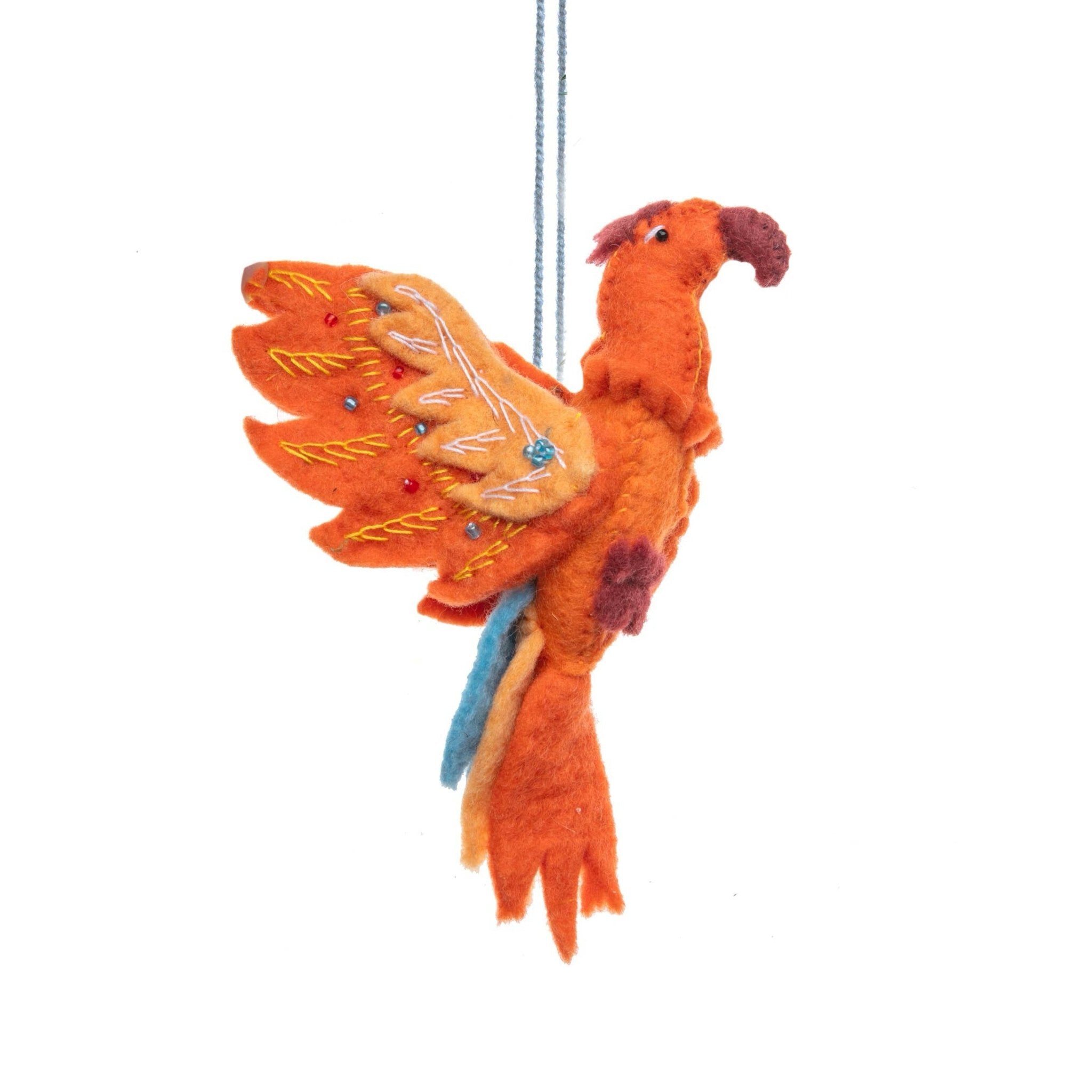 Phoenix Felted Wool Ornament - bubblegum market