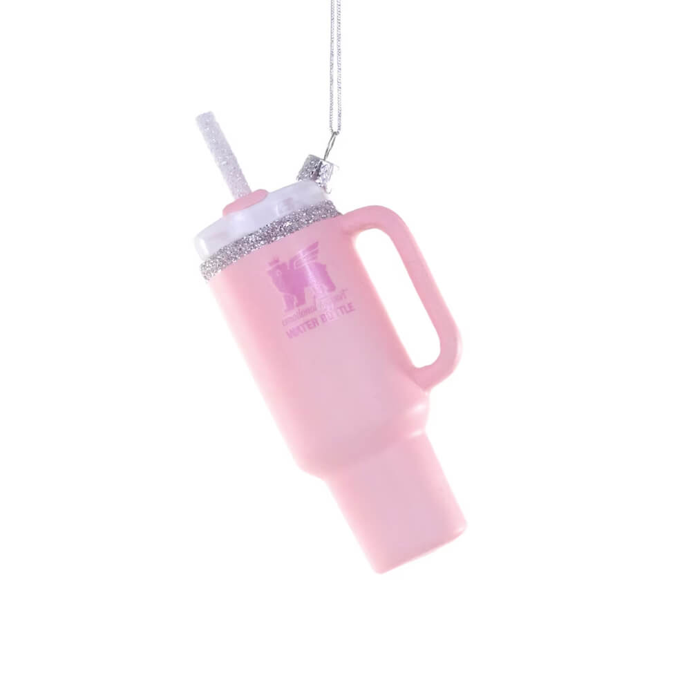 Pink Water Bottle / Beverage Tumbler Ornament - bubblegum market