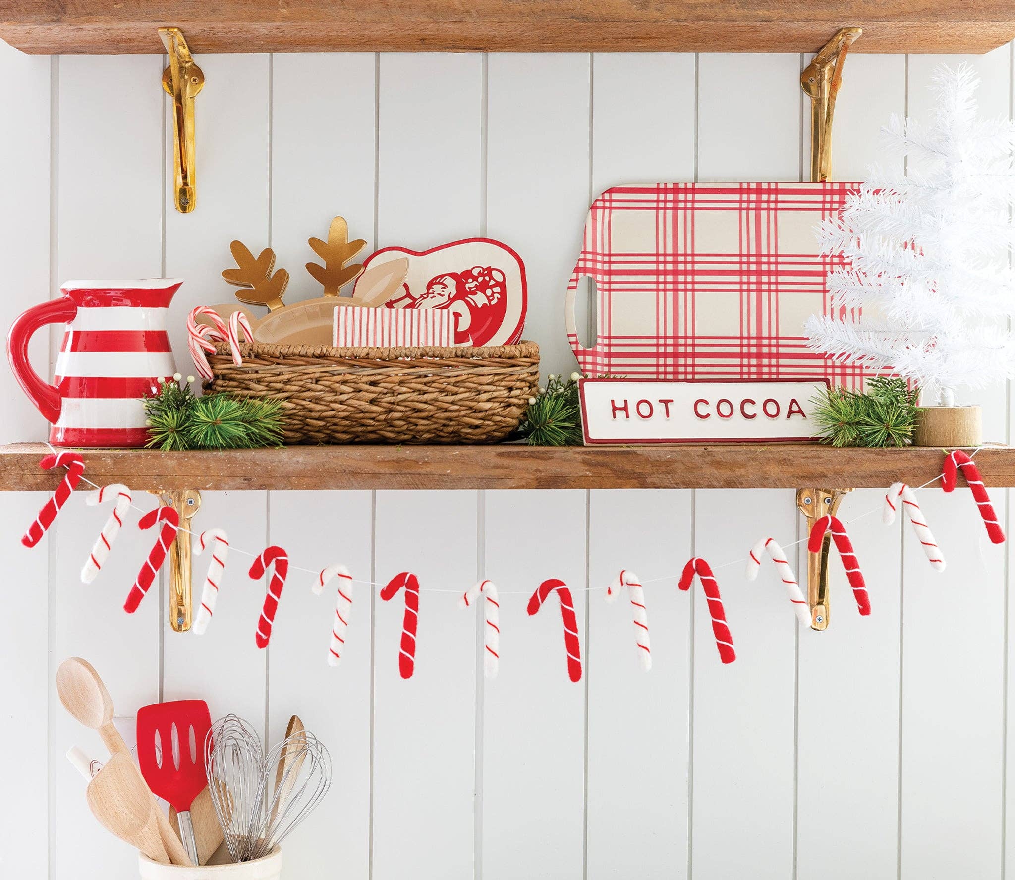 Puffy Felt Candy Cane Banner - bubblegum market