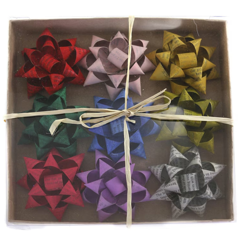 Recycled Package Large Bow Decoration 3.25"