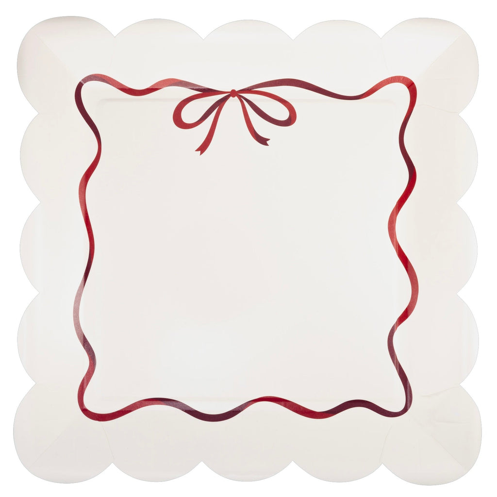 Red Bow Ribbon Border Plates 10" - bubblegum market