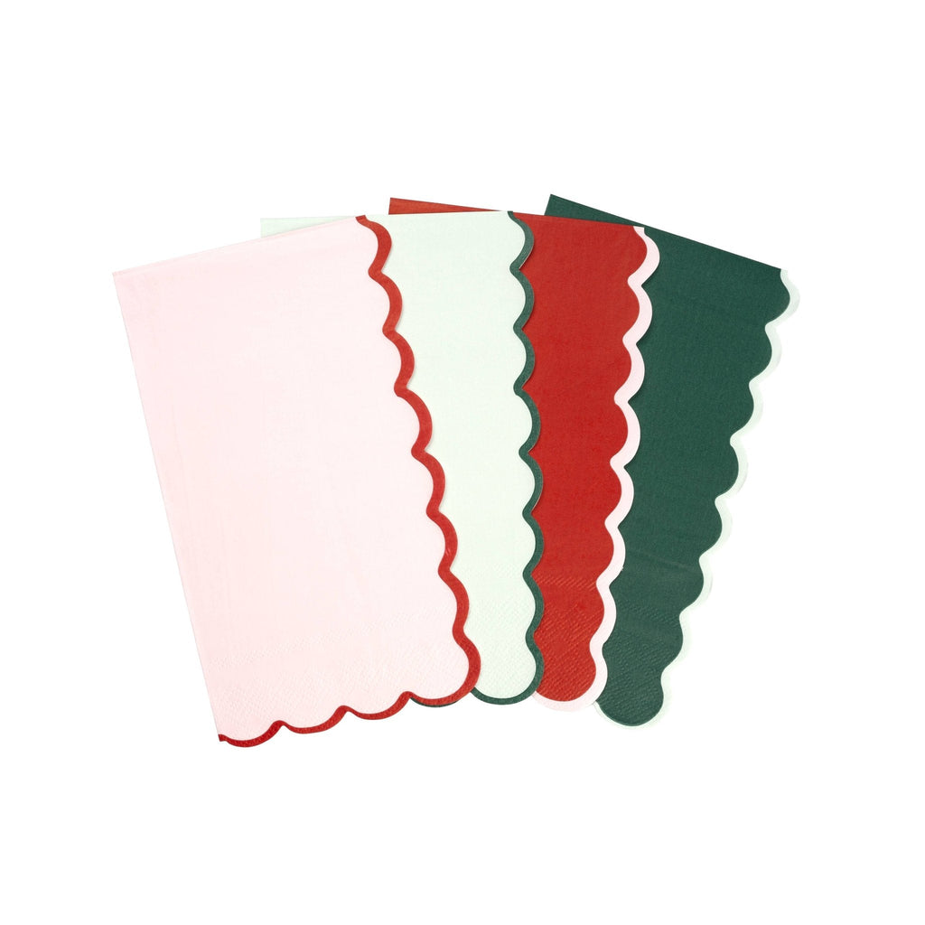 Red & Green Holiday Cheer Guest Towel Napkins - bubblegum market