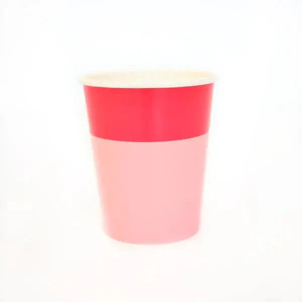 Red light pink pink Color blocked paper cups - bubblegum market
