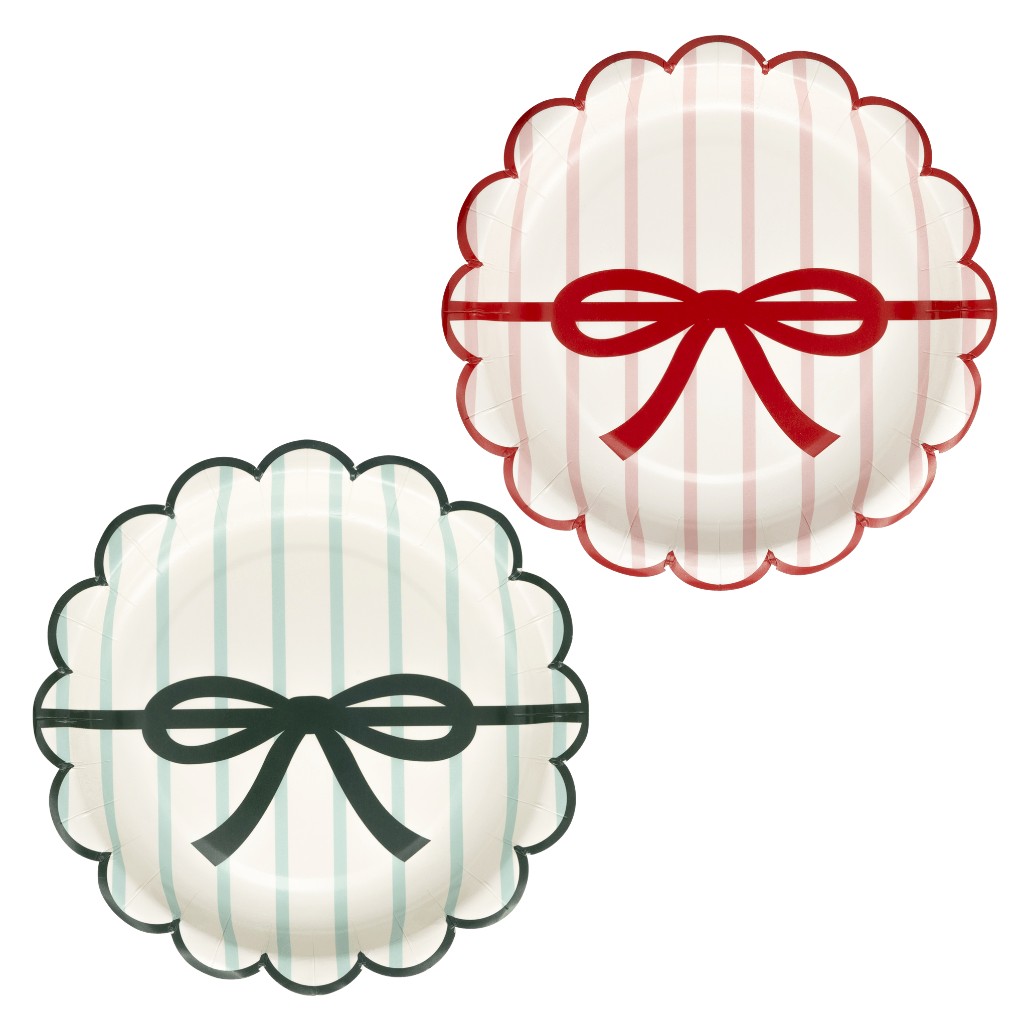 Red & Pink / Green & Mint Bow Plates 7" - bubblegum market