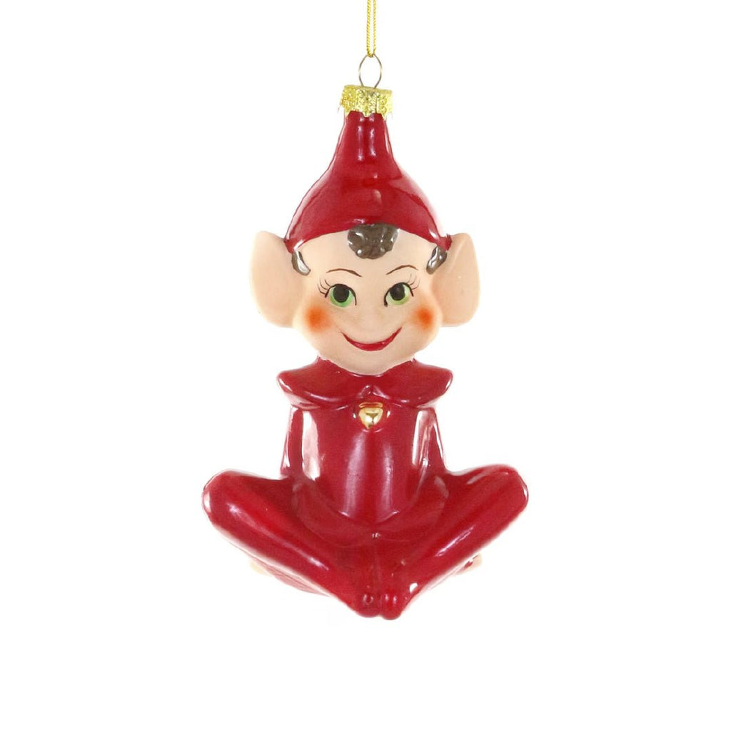 Red Retro Elf Ornament 4.5" - bubblegum market