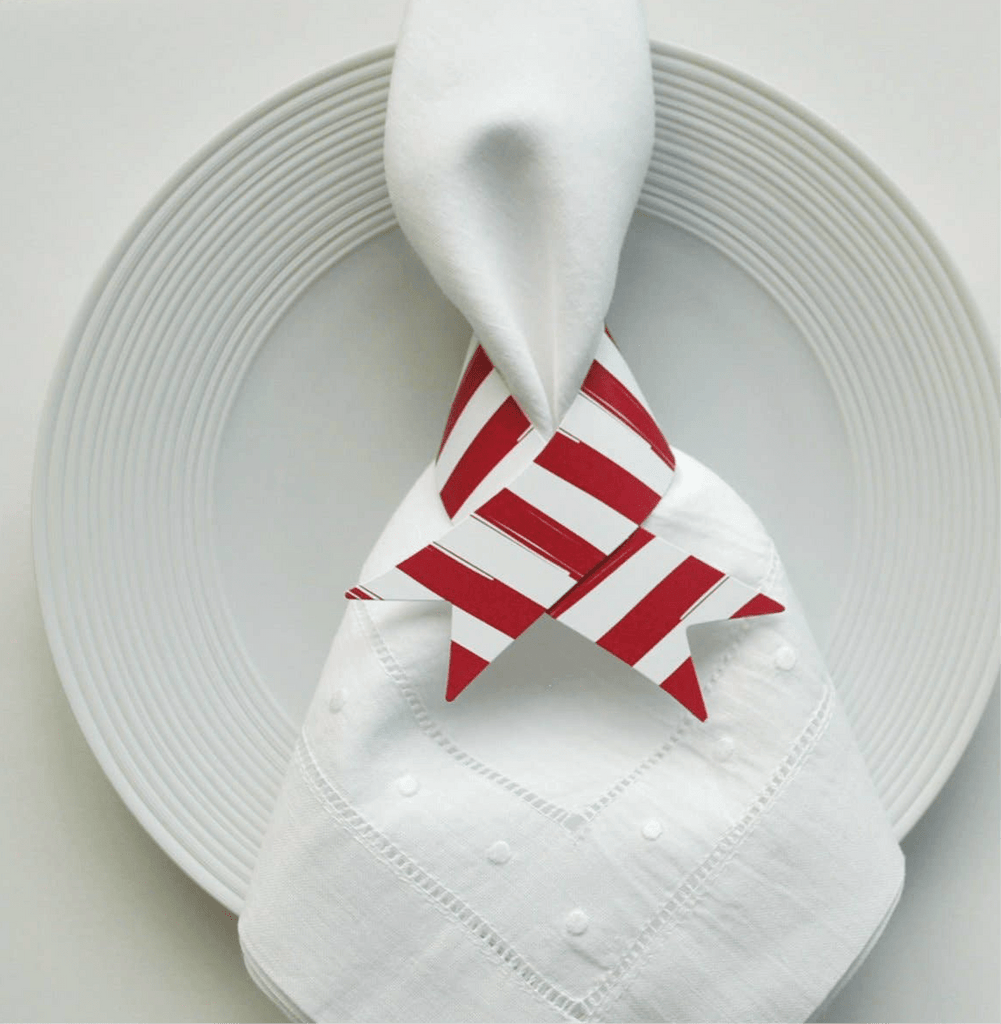 Red Striped Paper Napkin Rings - bubblegum market