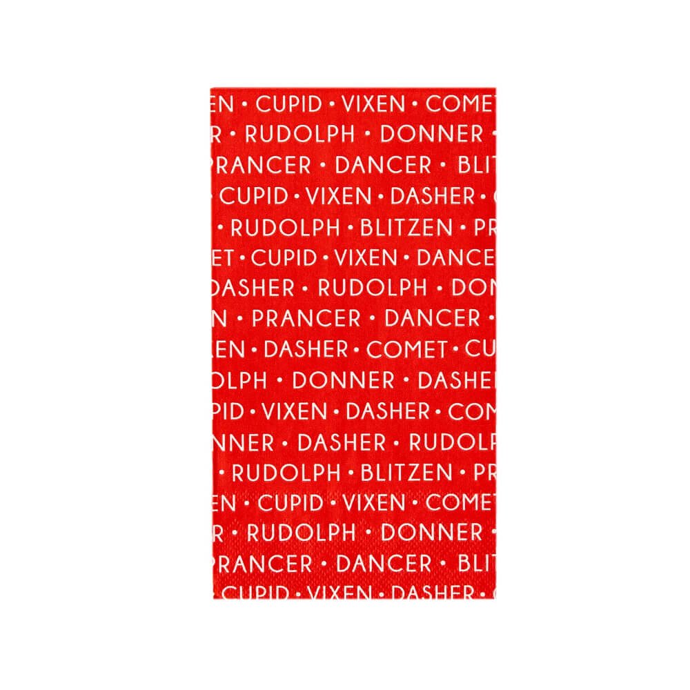 Reindeer Names Guest Napkins - bubblegum market