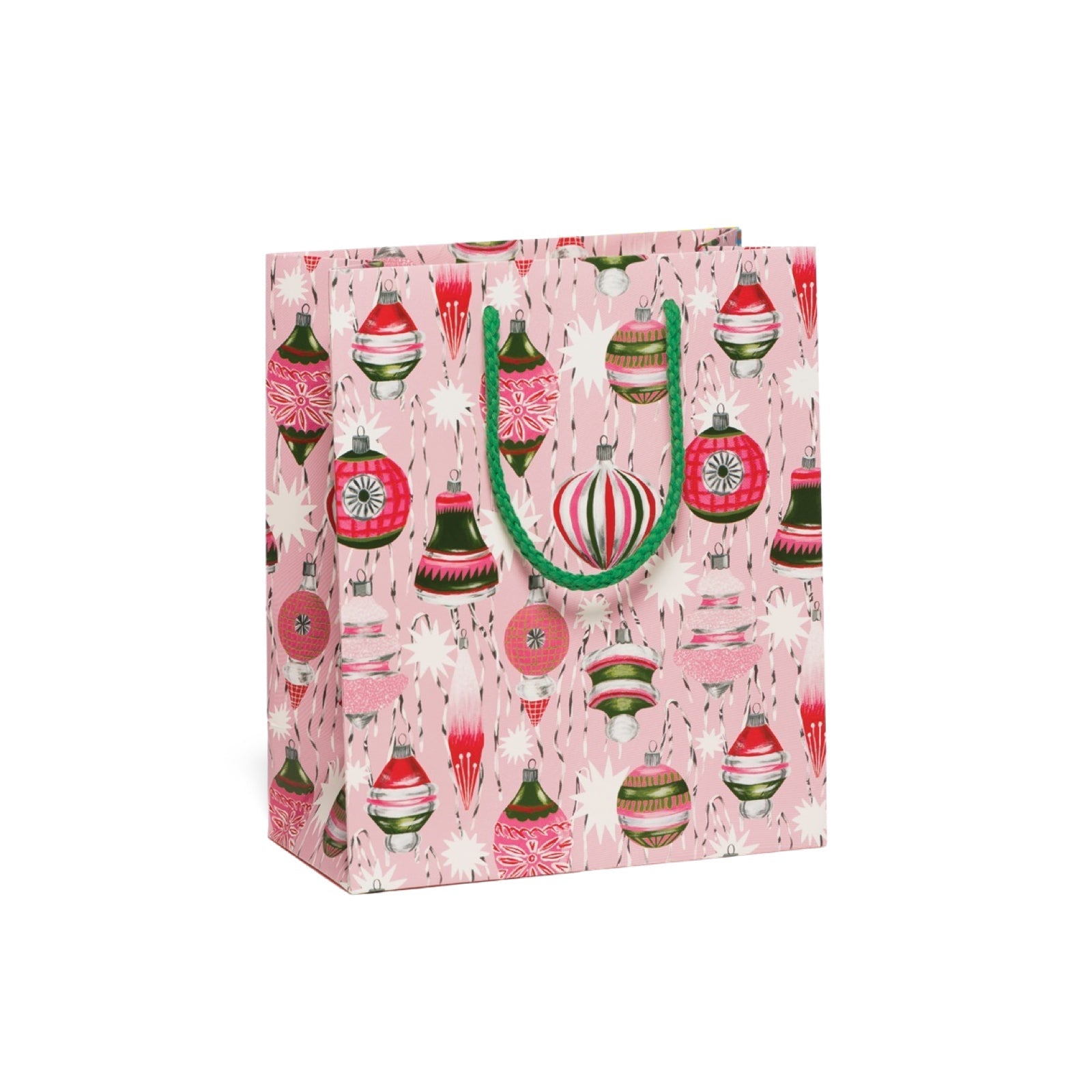 Retro Ornaments Medium Holiday Gift Bag - bubblegum market