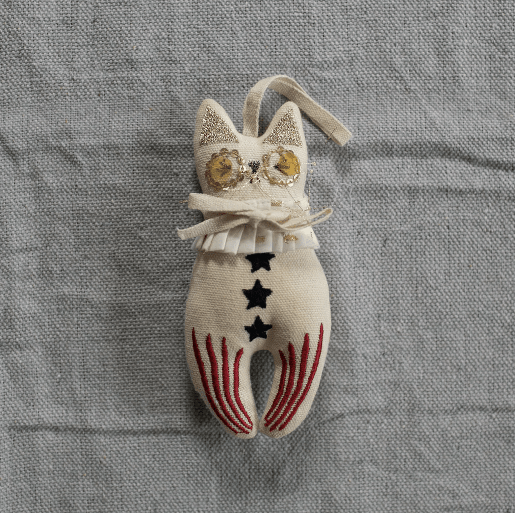 Rocket Cat / Elton John Cotton - Filled Ornament - bubblegum market