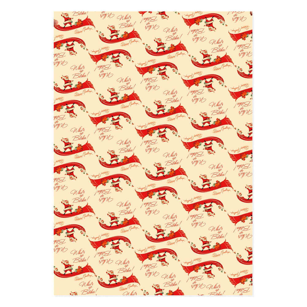 Santa Bitches Holiday Wapping Paper Sheets (Roll of 3) - bubblegum market
