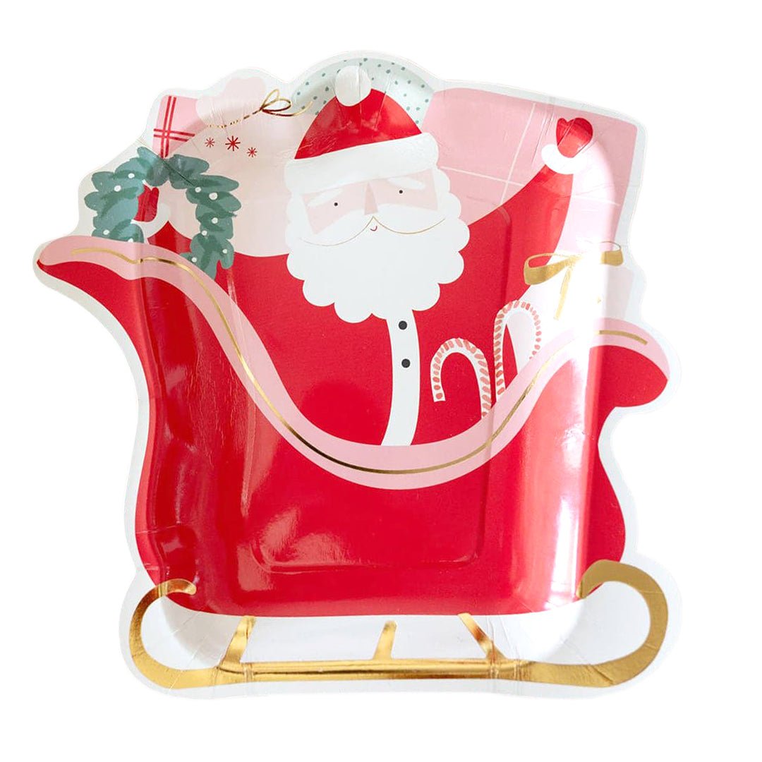 Santa's Sleigh Shaped Paper Plates 9" - bubblegum market