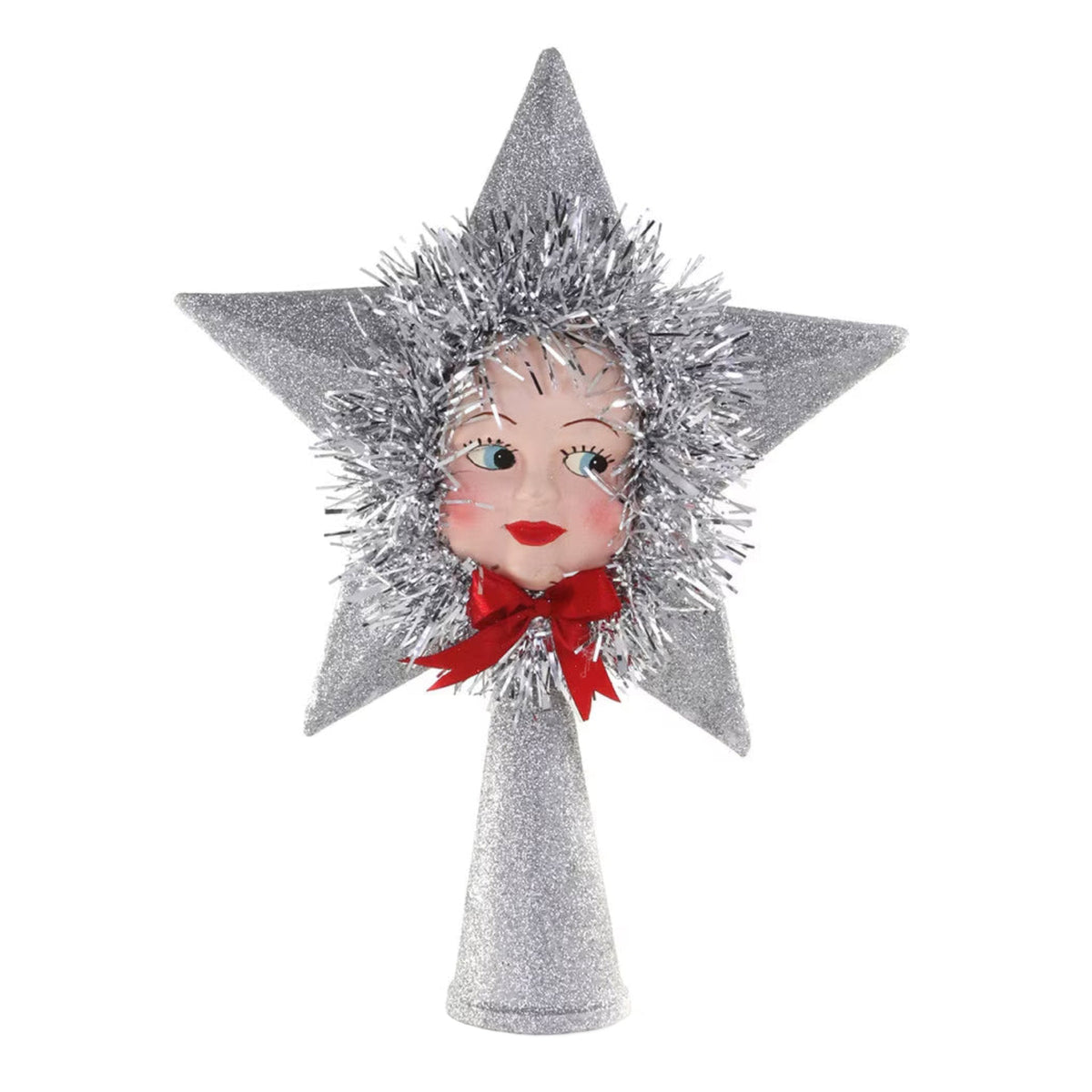 Silver Doll Face Tree Topper - bubblegum market