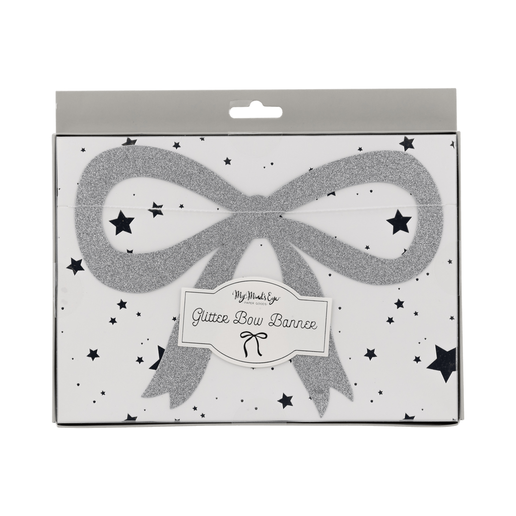 Silver Glitter Bow Banner - bubblegum market