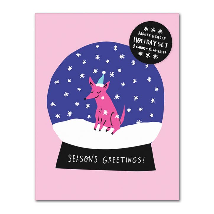 Snow Globe Holiday Greeting Card Set - bubblegum market