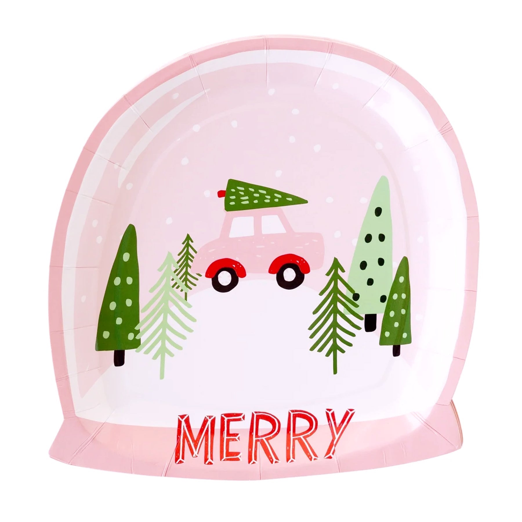 Snow Globe Paper Plates 9" - bubblegum market