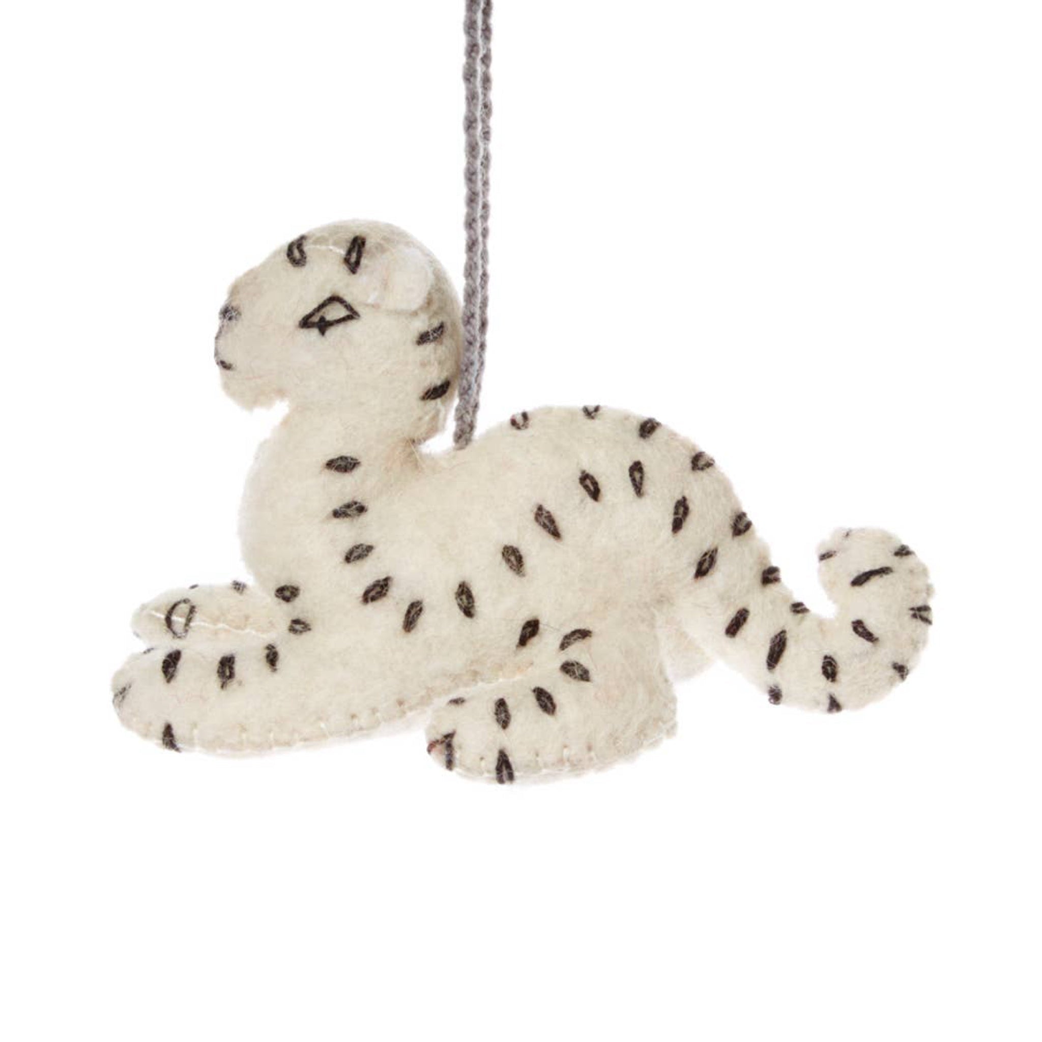 Snow Leopard Felt Ornament - bubblegum market