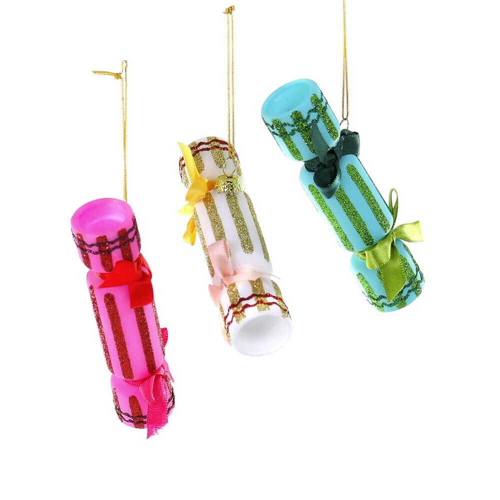 Striped Christmas Cracker Ornament 4.25" - bubblegum market