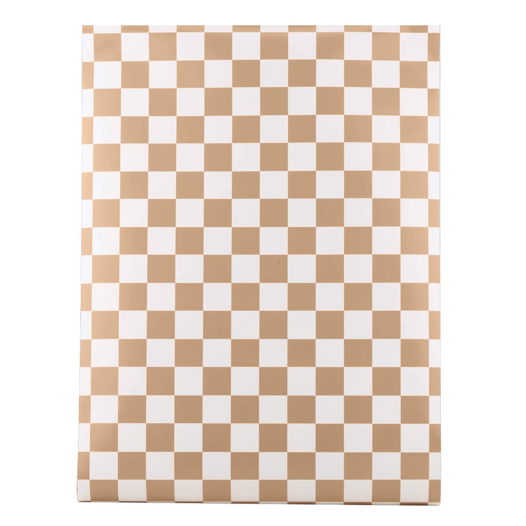 Tan Checked Table Runner - bubblegum market