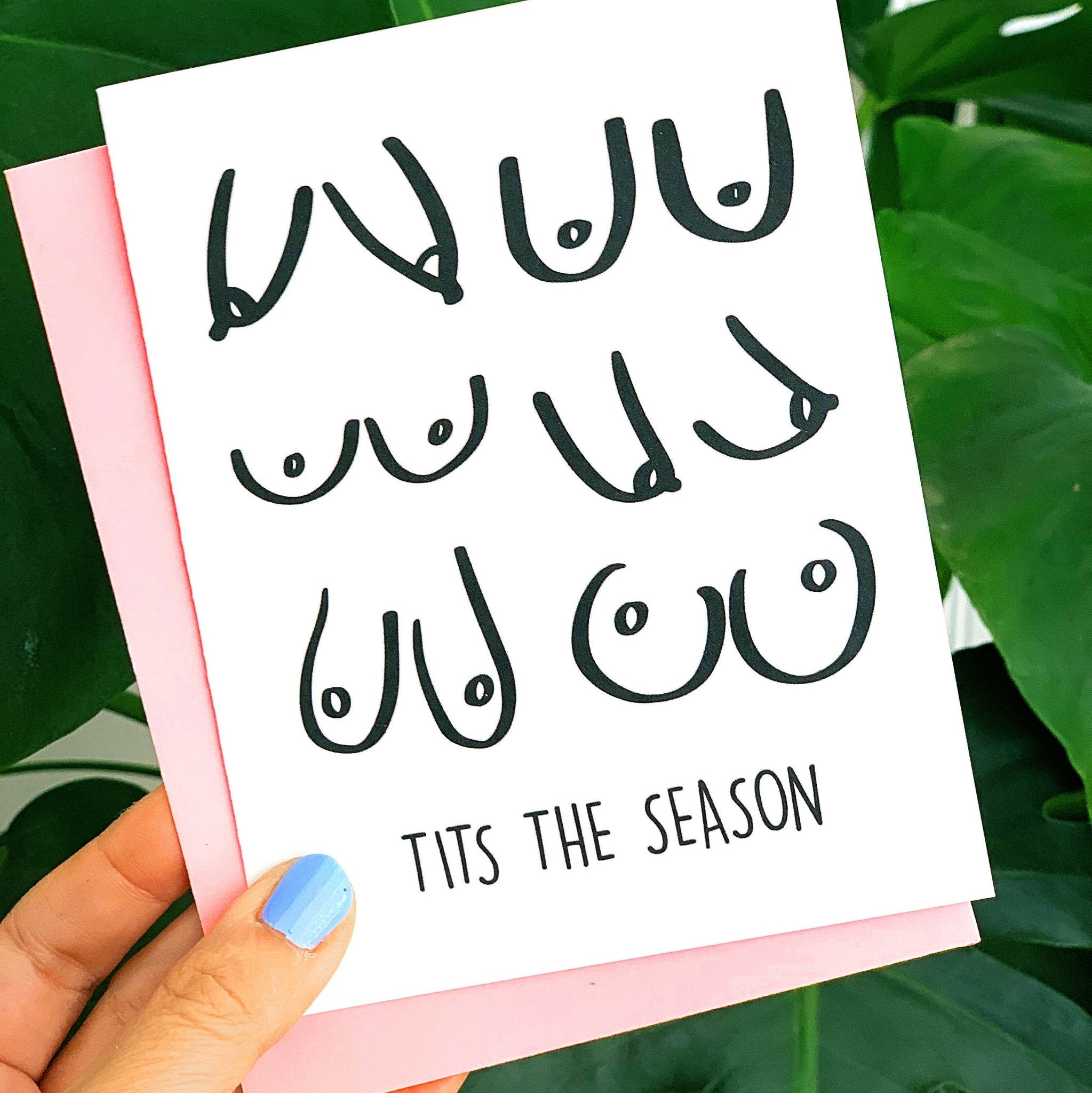 Tits the Season Holiday Greeting Card - bubblegum market