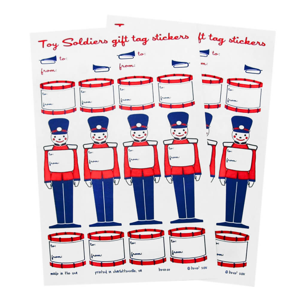 Toy Soldier & Drum Gift Tag Sticker Labels (28ct) - bubblegum market