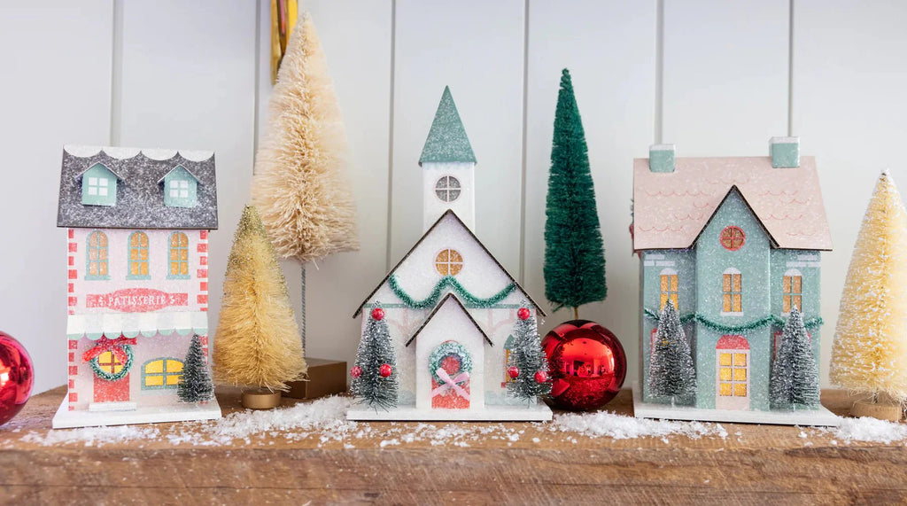 Village Christmas Paper House Decoration - bubblegum market