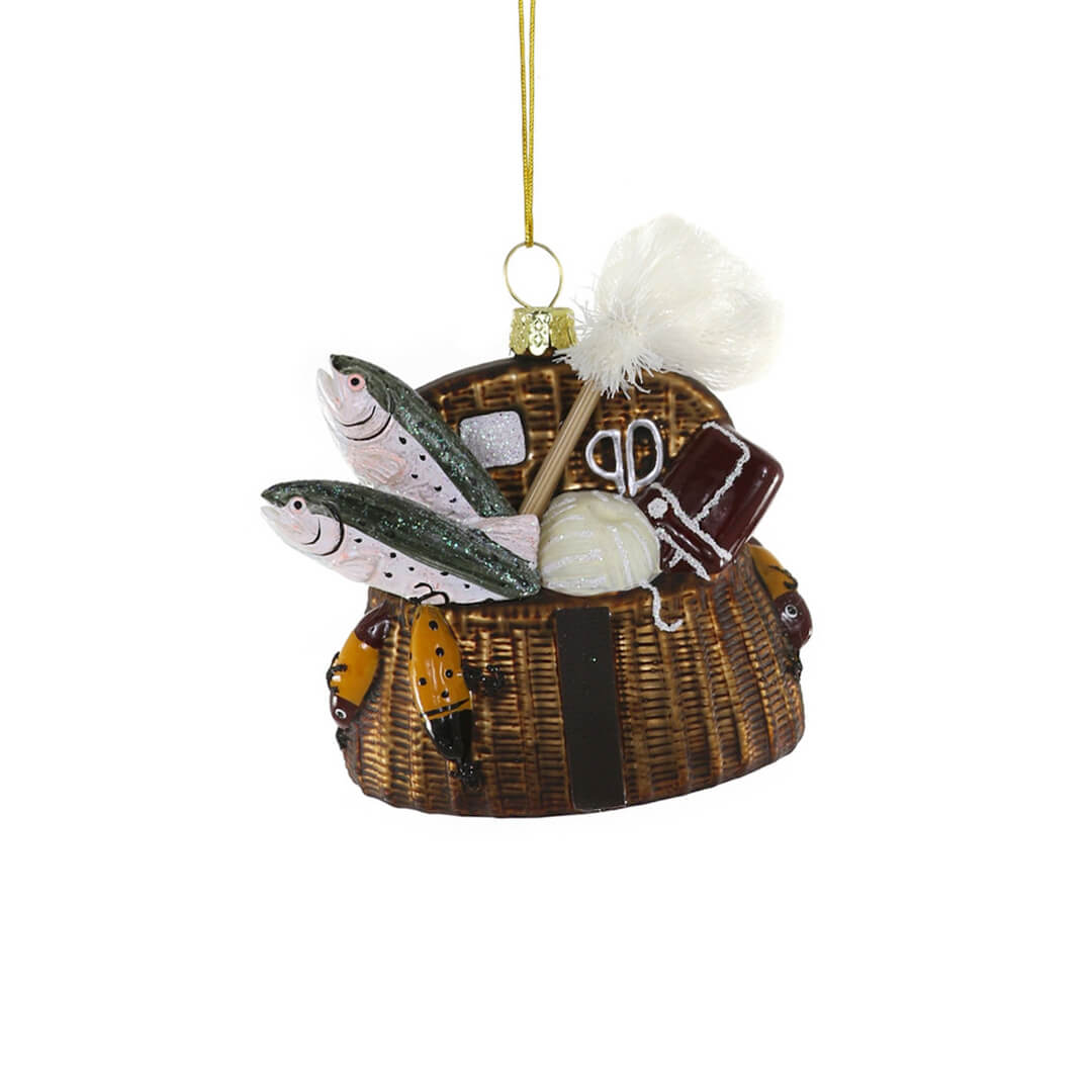 Vintage Fishing Creel Ornament 3.25" - bubblegum market