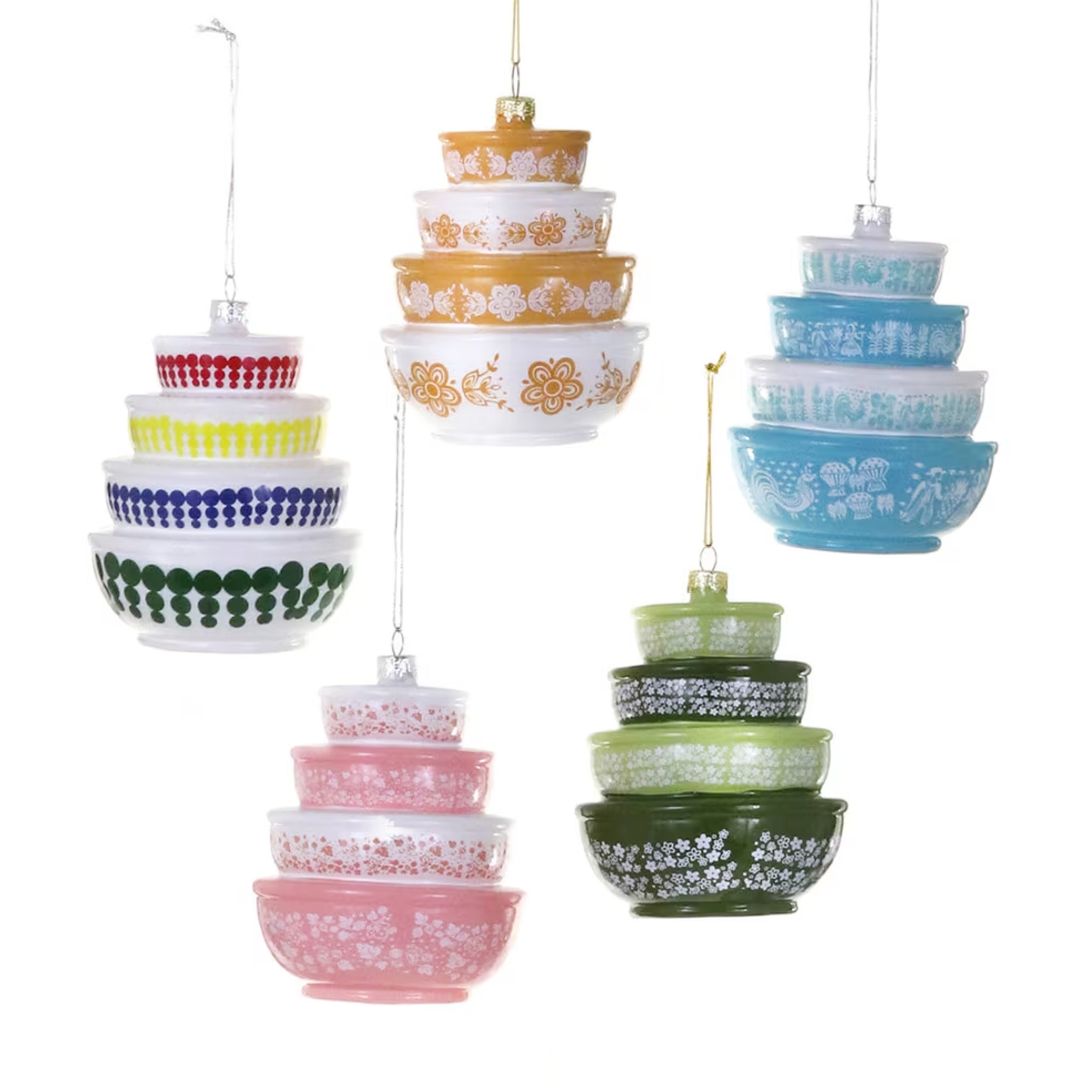 Vintage Stacked Bowls Ornament 4" - bubblegum market