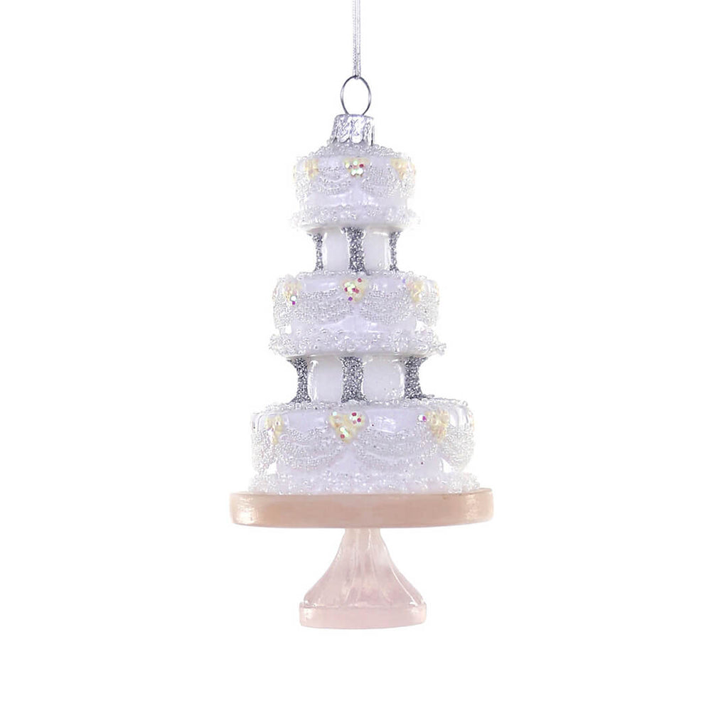 wedding-cake-pink-stand-ornament-cody-foster-christmas-married-marriage