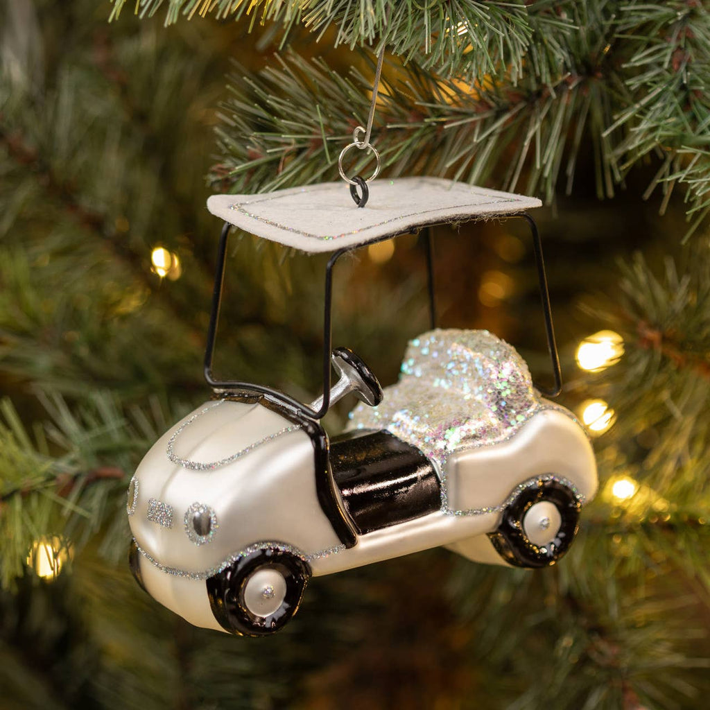 White Golf Cart Ornament 4.25" - bubblegum market