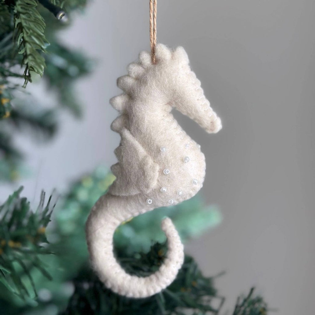 Wool Felt Seahorse Ornament 6" - bubblegum market