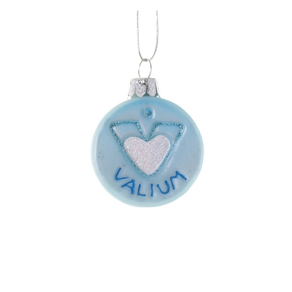 Xmas Survival Valium Pill Ornament 2.25" - bubblegum market