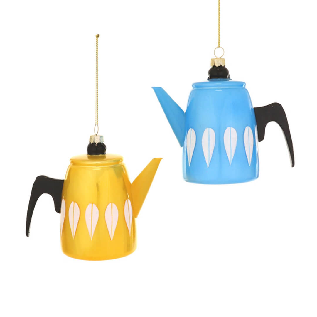 yellow-blue-mid-century-modern-coffee-pot-ornament-cody-foster-christmas-ornament-retro-kitchen-cody-foster-christmas