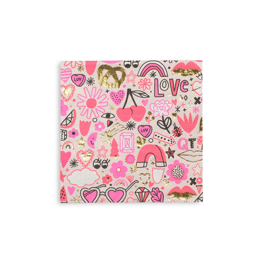 Love Notes Large Party Napkins